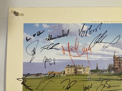 Lot 62 - GOLF MEMORABILIA - 2005 ST. ANDREWS POSTER SIGNED BY STARS.