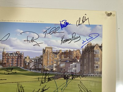 Lot 62 - GOLF MEMORABILIA - 2005 ST. ANDREWS POSTER SIGNED BY STARS.