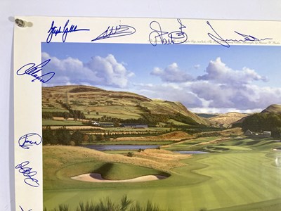 Lot 60 - GOLF MEMORABILIA - A RYDER CUP 2014 PRINT SIGNED BY 17 OF TEAM EUROPE.