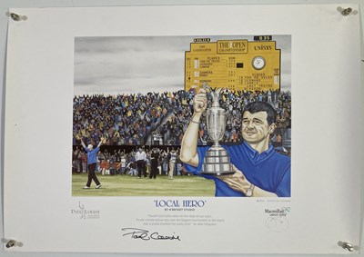 Lot 232 - GOLF MEMORABILIA - 1999 OPEN PAUL LAWRIE SIGNED PRINT.