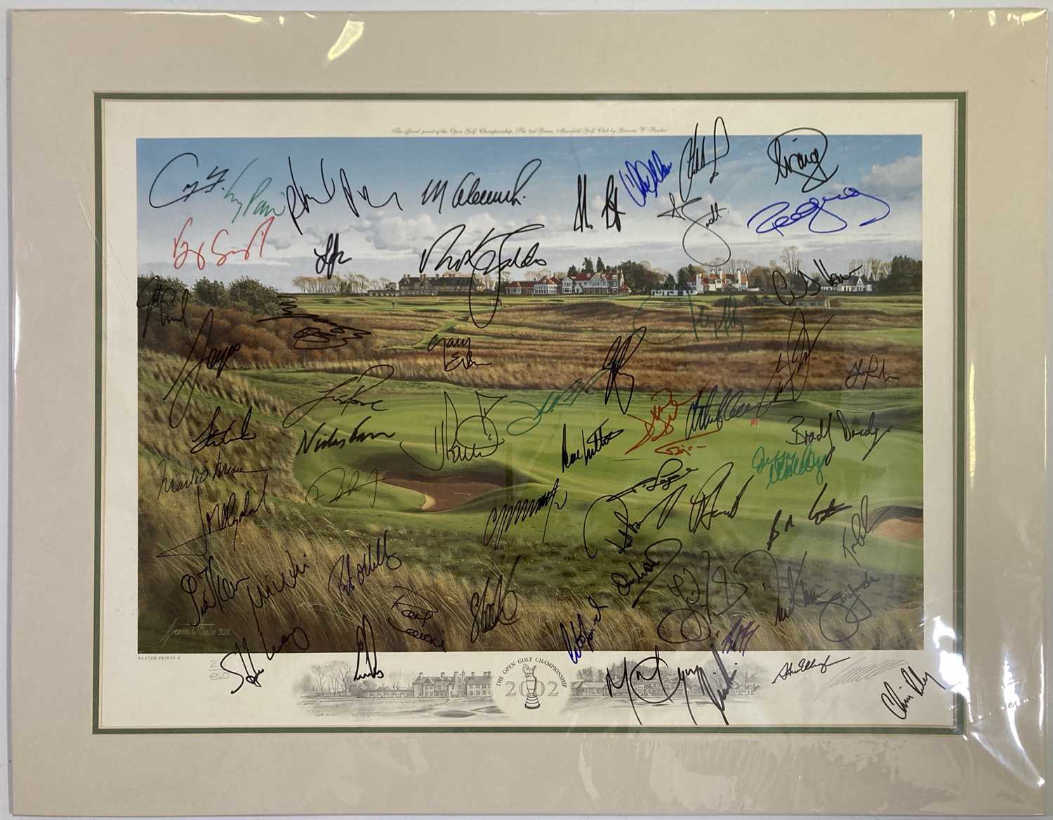 Lot 194 - GOLF MEMORABILIA - SIGNED 2002 OPEN PRINT.