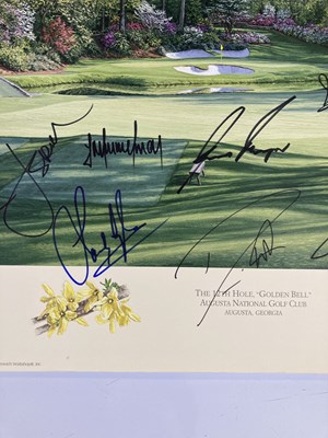 Lot 40 - GOLF MEMORABILIA - LIMITED EDITION AUGUSTA PRINT SIGNED BY 17.