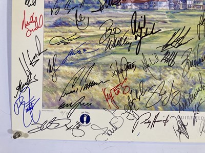 Lot 41 - GOLD MEMORABILIA - LIMITED EDITION MUIRFIELD PRINT SIGNED BY APPROX 70 STARS.
