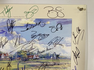 Lot 41 - GOLD MEMORABILIA - LIMITED EDITION MUIRFIELD PRINT SIGNED BY APPROX 70 STARS.