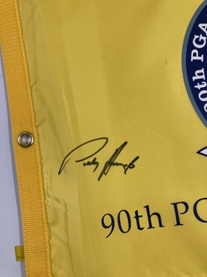 Lot 57 - GOLF MEMORABILIA - FLAGS SIGNED BY CHAMPIONSHIP WINNERS.