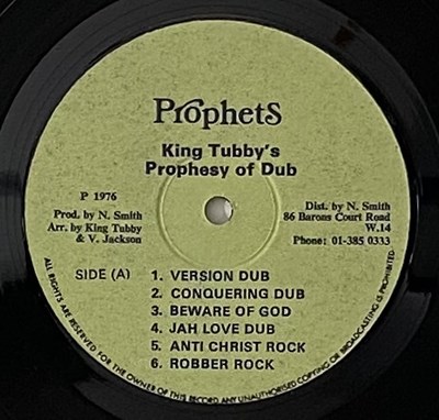 Lot 35 - YABBY YOU - KING TUBBY'S PROPHECY OF DUB LP (PROPHETS)