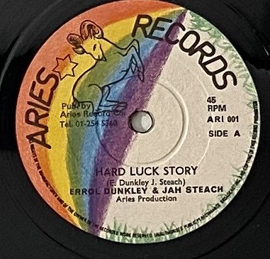 Lot 39 - ERROL DUNKLEY / JAH STITCH - HARD LUCK STORY 12" (ARI001)