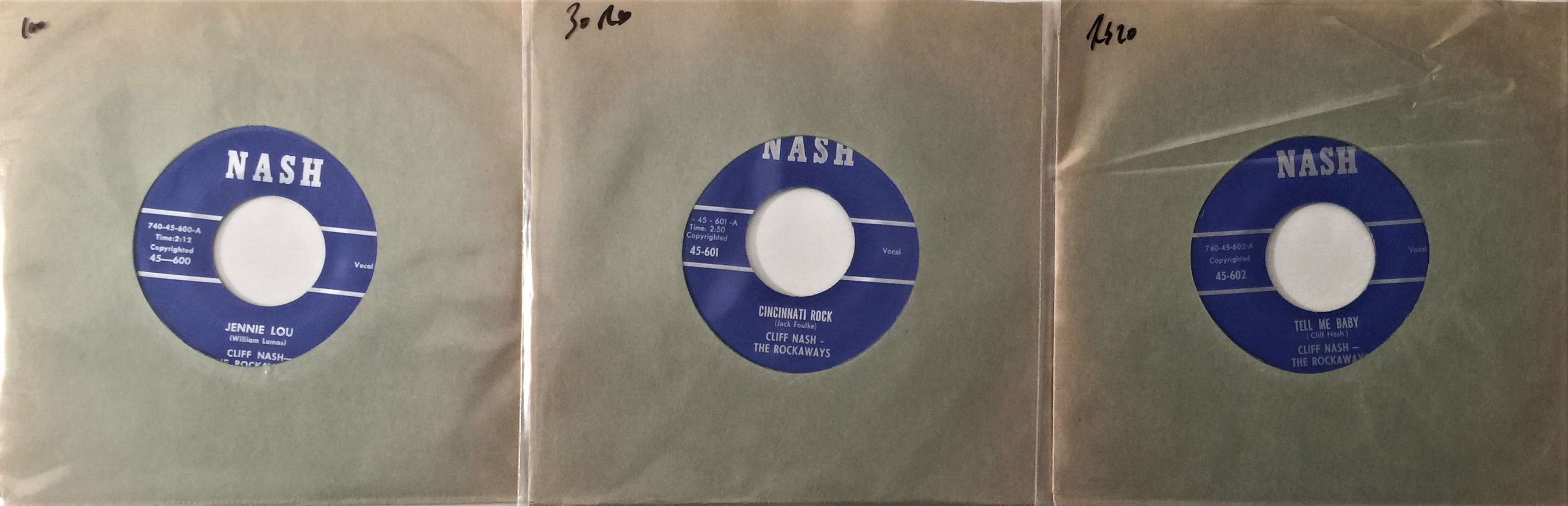 Lot 62 CLIFF NASH THE ROCKAWAYS 7" RARITIES PACK