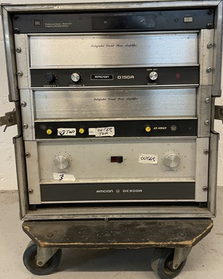 Lot 10 - STRAWBERRY STUDIOS - STRAWBERRY RENTALS COLLECTION - FLIGHT CASE WITH AMCRON DC300A AMPS.