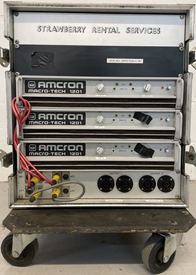 Lot 16 - STRAWBERRY STUDIOS - STRAWBERRY RENTALS COLLECTION - FLIGHT CASE WITH AMCRON MACRO TECH 1201 AMPS.