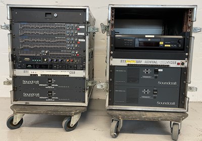 Lot 38 - STRAWBERRY STUDIOS - STRAWBERRY RENTALS COLLECTION - FLIGHT CASES WITH RACK MOUNTED EQUIPMENT.