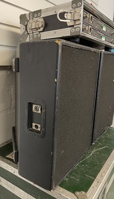 Lot 44 - STRAWBERRY STUDIOS - STRAWBERRY RENTALS COLLECTION - WEDGE MONITORS AND SHURE RECEIVERS IN FLIGHT CASE.