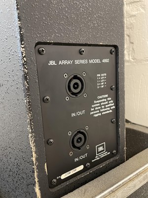Lot 57 - STRAWBERRY STUDIOS - STRAWBERRY RENTALS COLLECTION - JBL ARRAY 4892 PAIR IN FLIGHT CASE.