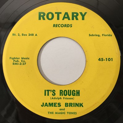 Lot 157 - JAMES BRINK/ HARRY LAURELLE - IT'S ROUGH/ TRUE LOVE ON RAINBOW TRAIL 7" (US ROCKABILLY - ROTARY 45-100)