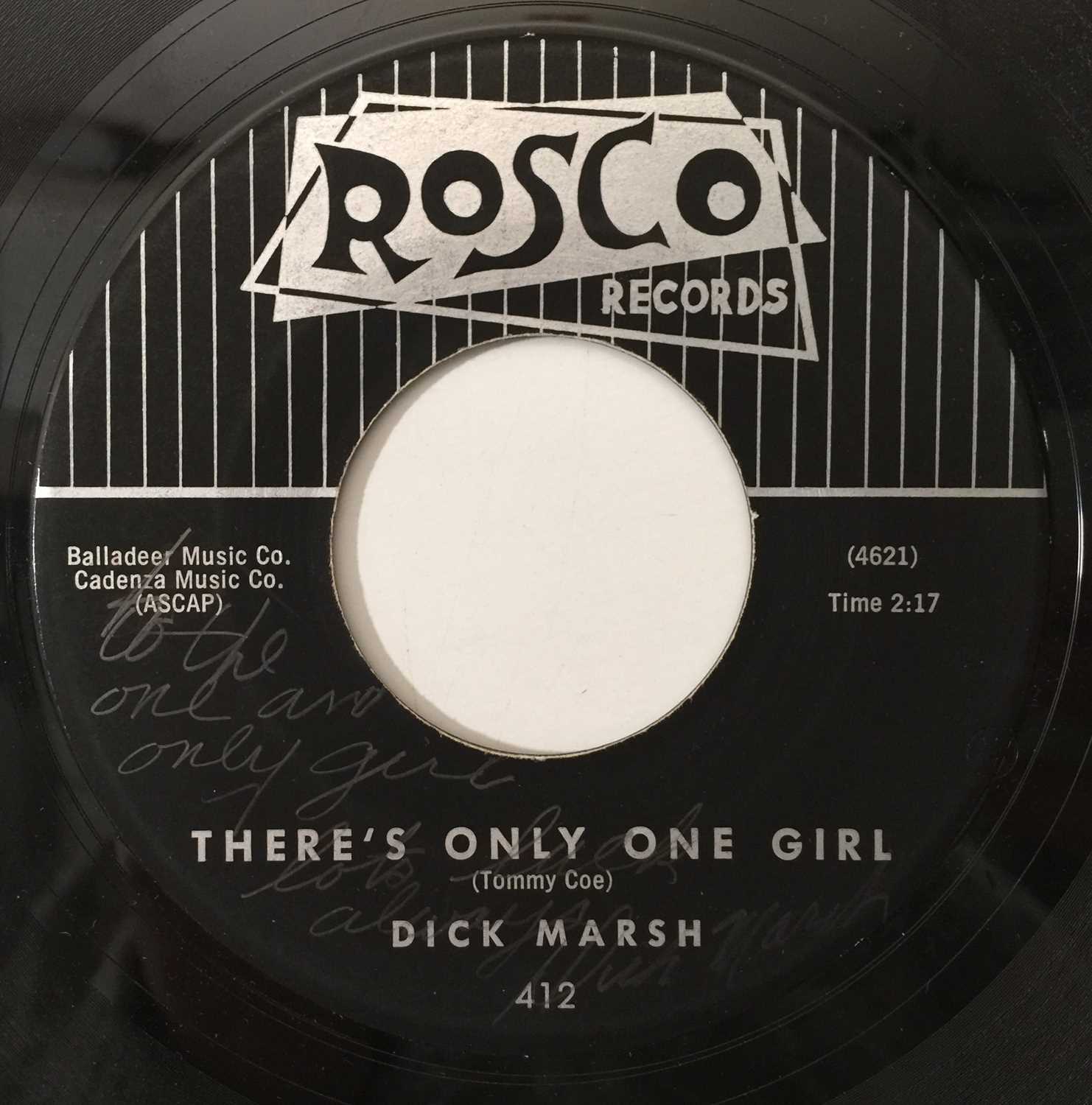 Lot 158 - DICK MARSH - THERE'S ONLY ONE GIRL 7" (SIGNED LABEL - ROSCO 412)