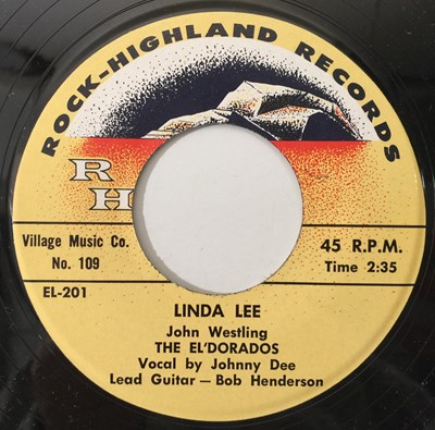 Lot 162 - THE EL'DORADOS - LINDA LEE/ ROCK VILLAGE MASS 7" (US ROCKABILLY - ROCK-HIGHLAND 109)