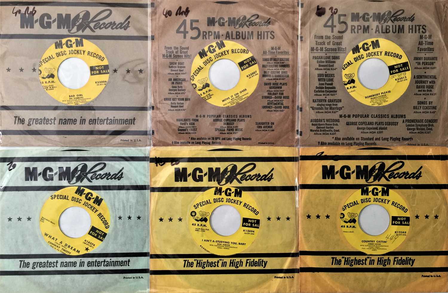 Lot 57 - MGM RECORDS - 7" PROMOS PACK