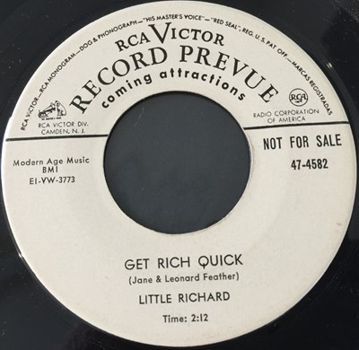 Lot 177 - LITTLE RICHARD - GET RICH QUICK 7" (ORIGINAL US DEMO RECORDING - RCA VICTOR 47-4582)