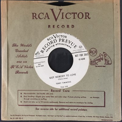 Lot 178 - TERRY TIMMONS - GOT NOBODY TO LOVE 7" (ORIGINAL US RCA VICTOR DEMO - 47-4549)