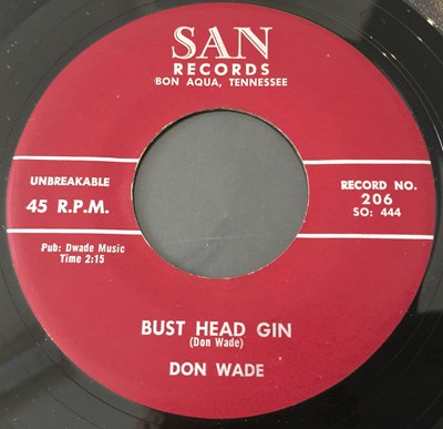 Lot 200 - DON WADE - GONE GONE GONE / BUST HEAD GIN (SAN RECORDS - 206)