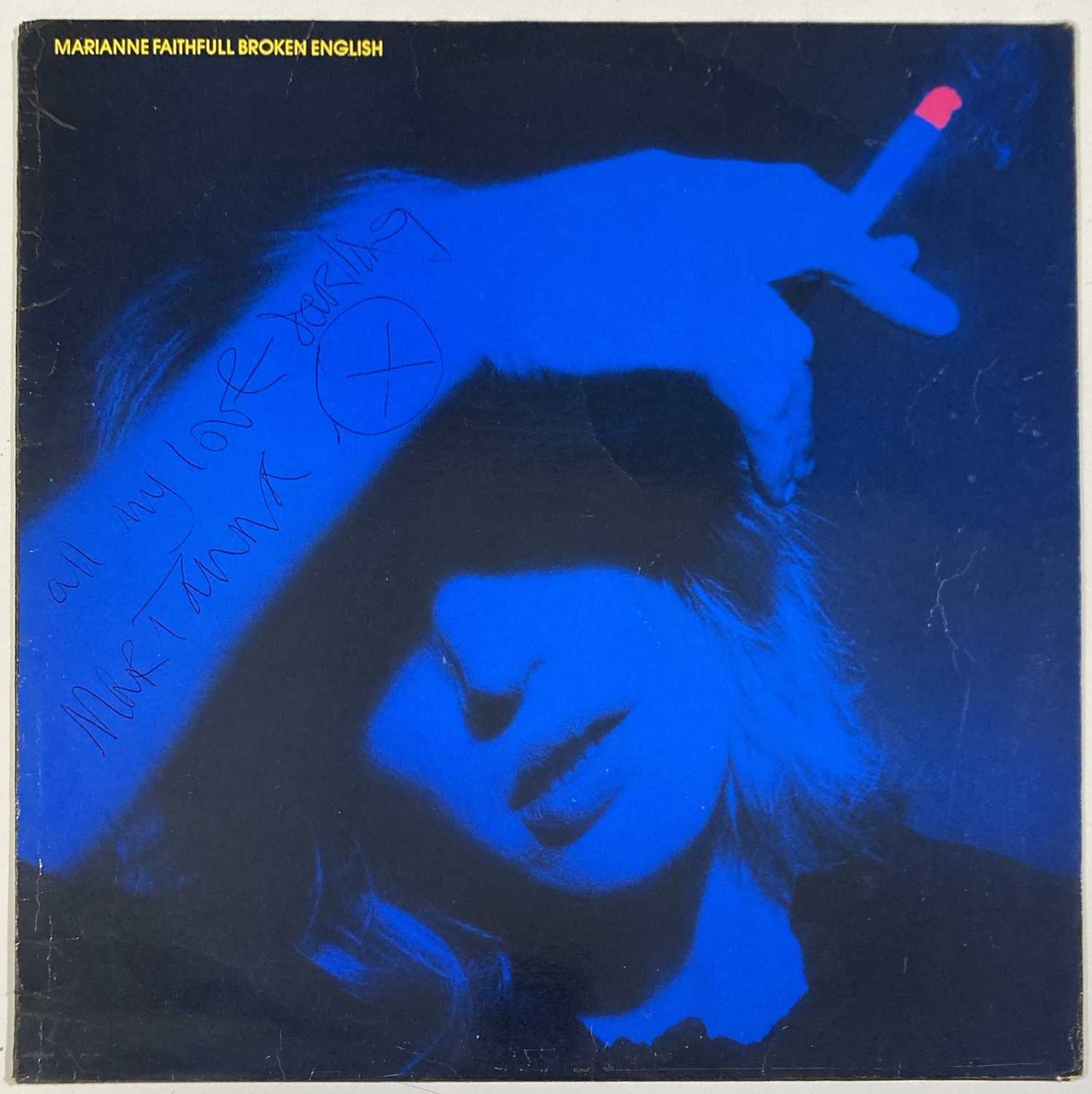 Lot 257 - MARIANNE FAITHFULL - A SIGNED AND INSCRIBED LP.