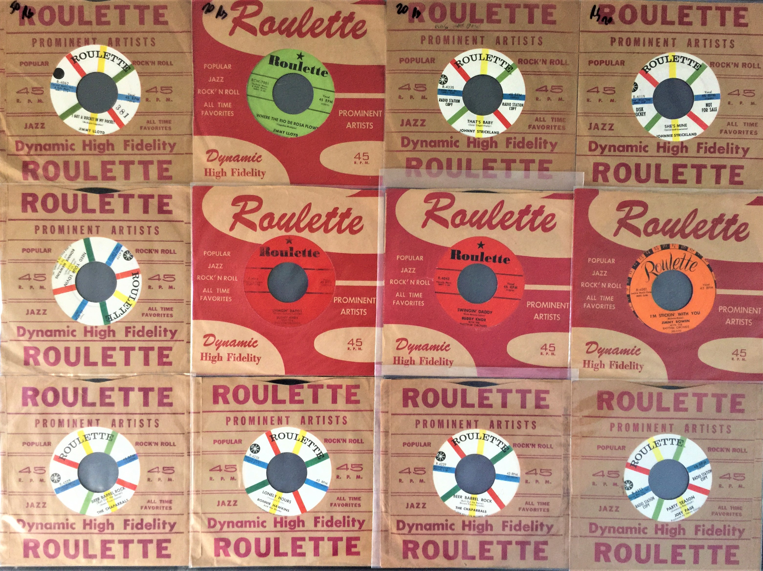 Lot 225 ROCKABILLY ROULETTE RECORDS 7"