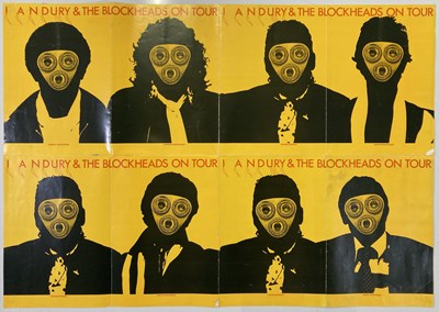 Lot 229 - IAN DURY & THE BLOCKHEADS - A FOLD OUT PROGRAMME AND POSTER DESIGNED BY BARNEY BUBBLES.