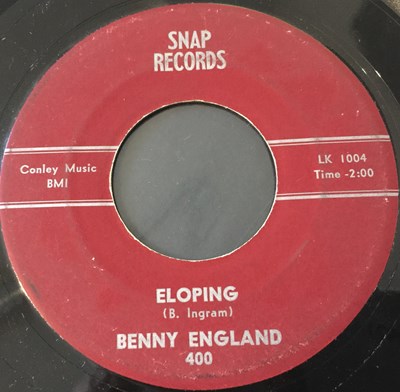 Lot 233 - BENNY ENGLAND - ELOPING / SOMEHOW (SNAP RECORDS - LK1005)