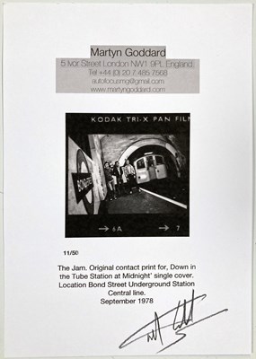 Lot 377 - THE JAM - MARTYN GODDARD -SIGNED LIMITED EDITION 'DOWN IN THE TUBE STATION' PHOTOGRAPH.