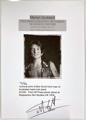 Lot 199 - AC/DC - BON SCOTT - LIMITED EDITION PHOTO PRINT.