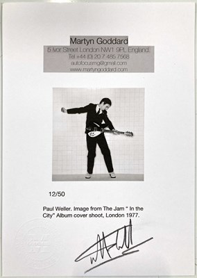 Lot 378 - THE JAM - LIMITED EDITION SIGNED PHOTO PRINT BY MARTYN GODDARD.