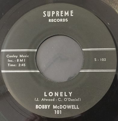 Lot 258 - BOBBY MCDOWELL - LONLEY C/W YOUR LOVE, YOUR KISS 7" (SUPREME RECORDS 101 - ORIGINAL US COPY)