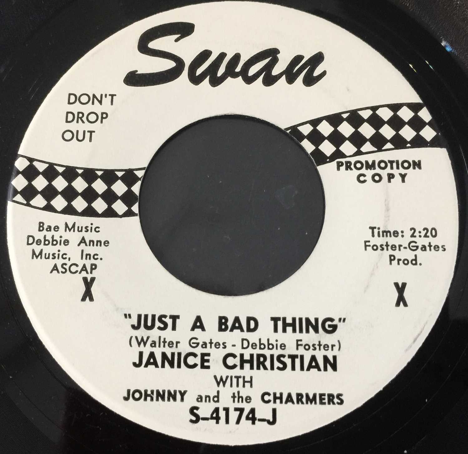 Lot 263 - JANICE CHRISTIAN - JUST A BAD THING 7" (SWAN S-4174-J - ORIGINAL US DEMO COPY)