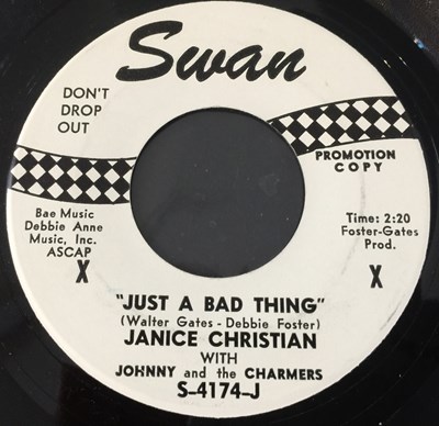 Lot 263 - JANICE CHRISTIAN - JUST A BAD THING 7" (SWAN S-4174-J - ORIGINAL US DEMO COPY)