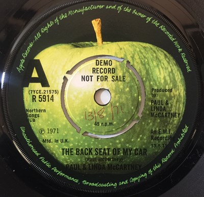 Lot 1 - Paul & Linda McCartney - The Back Seat Of My Car 7" (Original UK Demo - Apple R 5914)