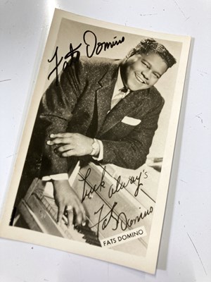 Lot 323 - DOO WOP ARTISTS - REPRINTS OF PRESS PHOTOS - FATS DOMINO SIGNED.