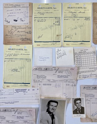 Lot 324 - SUN RECORDS / ROCK N ROLL HISTORY - DOCUMENTS RELATING TO SUN / SELECT-O-HITS.