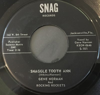 Lot 236 - GENE NORMAN & ROCKING ROCKETS - SNAGGLE TOOTH ANN / NIGHT TRAIN (SNAG RECORDS - S-101)