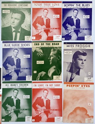 Lot 326 - SUN RECORDS - PROMO PHOTOS SOME SIGNED BY SUN ARTISTS / SHEET MUSIC.