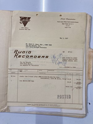 Lot 329 - ROCK AND ROLL MEMORABILIA - ORIGINAL RECORDING CONTRACTS AND DOCUMENTS.