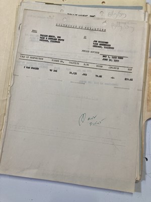 Lot 329 - ROCK AND ROLL MEMORABILIA - ORIGINAL RECORDING CONTRACTS AND DOCUMENTS.