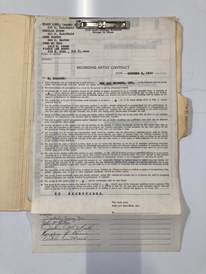 Lot 329 - ROCK AND ROLL MEMORABILIA - ORIGINAL RECORDING CONTRACTS AND DOCUMENTS.