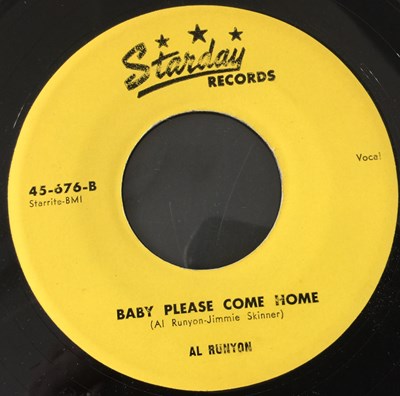 Lot 274 - AL RUNYON - THE DAY BEFORE THE NIGHT / BABY PLEASE COME HOME (STARDAY RECORDS - 45-676)