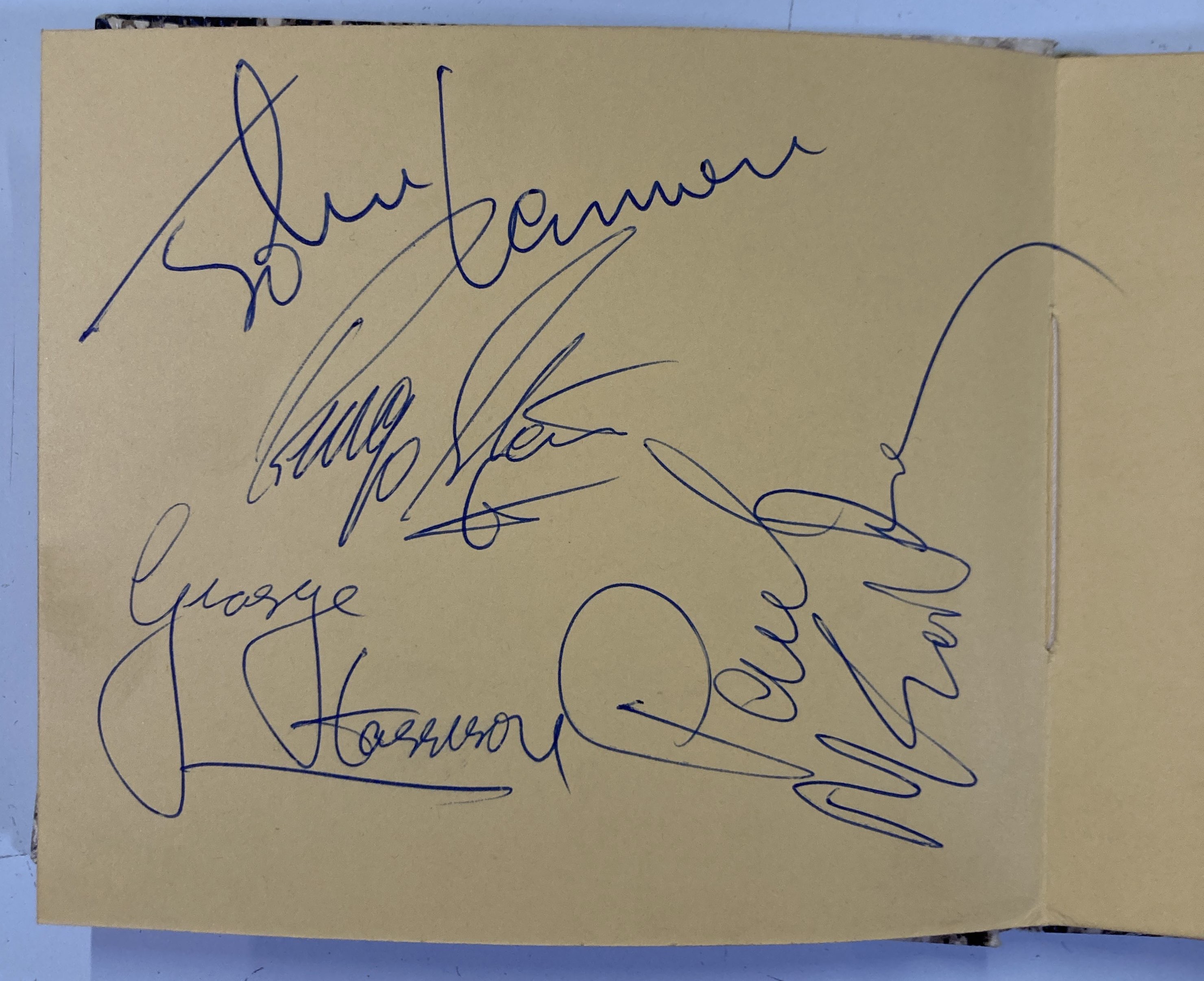 Lot 391 - AUTOGRAPH BOOK INC BEATLES SIGNATURES LIKELY