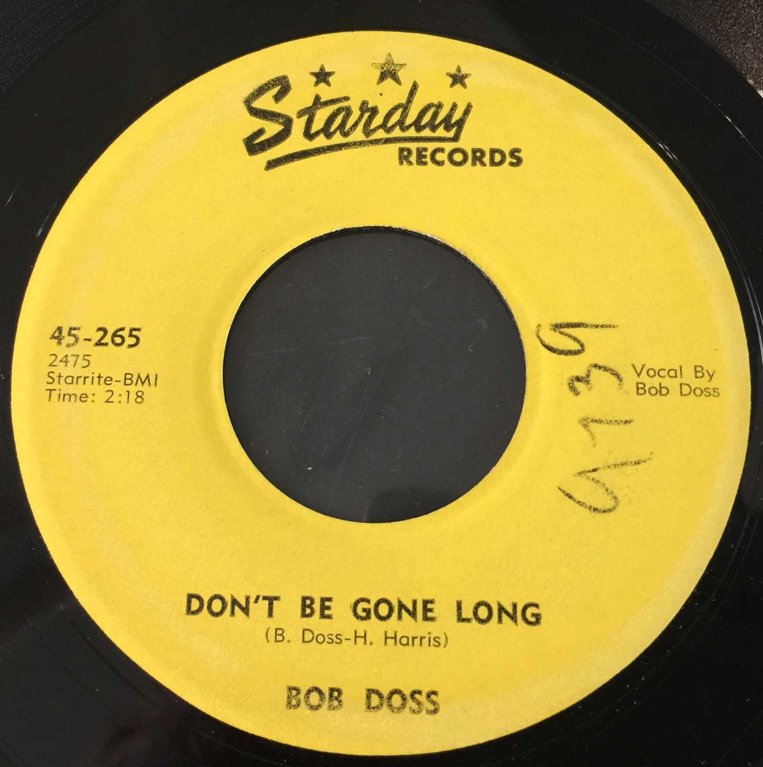 Lot 279 - BOB DOSS - DON'T BE GONE LONG / SOMEBODY'S KNOCKING (STARDAY RECORDS - 45-265)