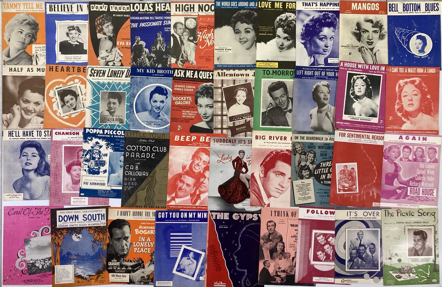 Lot 120 - SHEET MUSIC ARCHIVE - 1950S SONGS.