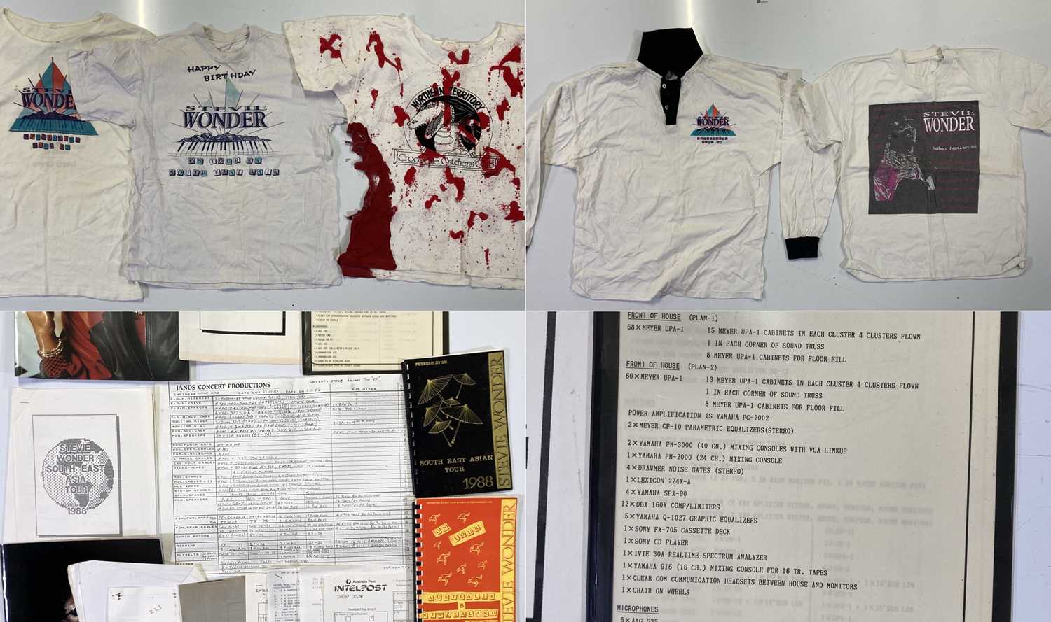 Lot 138 - STEVIE WONDER - TOUR CLOTHING AND EPHEMERA.