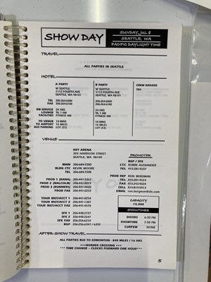 Lot 155 - JANET JACKSON - TOUR ITINERARIES AND EPHEMERA