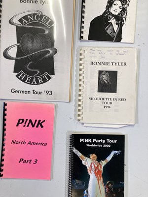 Lot 156 - TOUR ITINERARIES - FEMALE ARTISTS INC PINK / BONNIE TYLER.