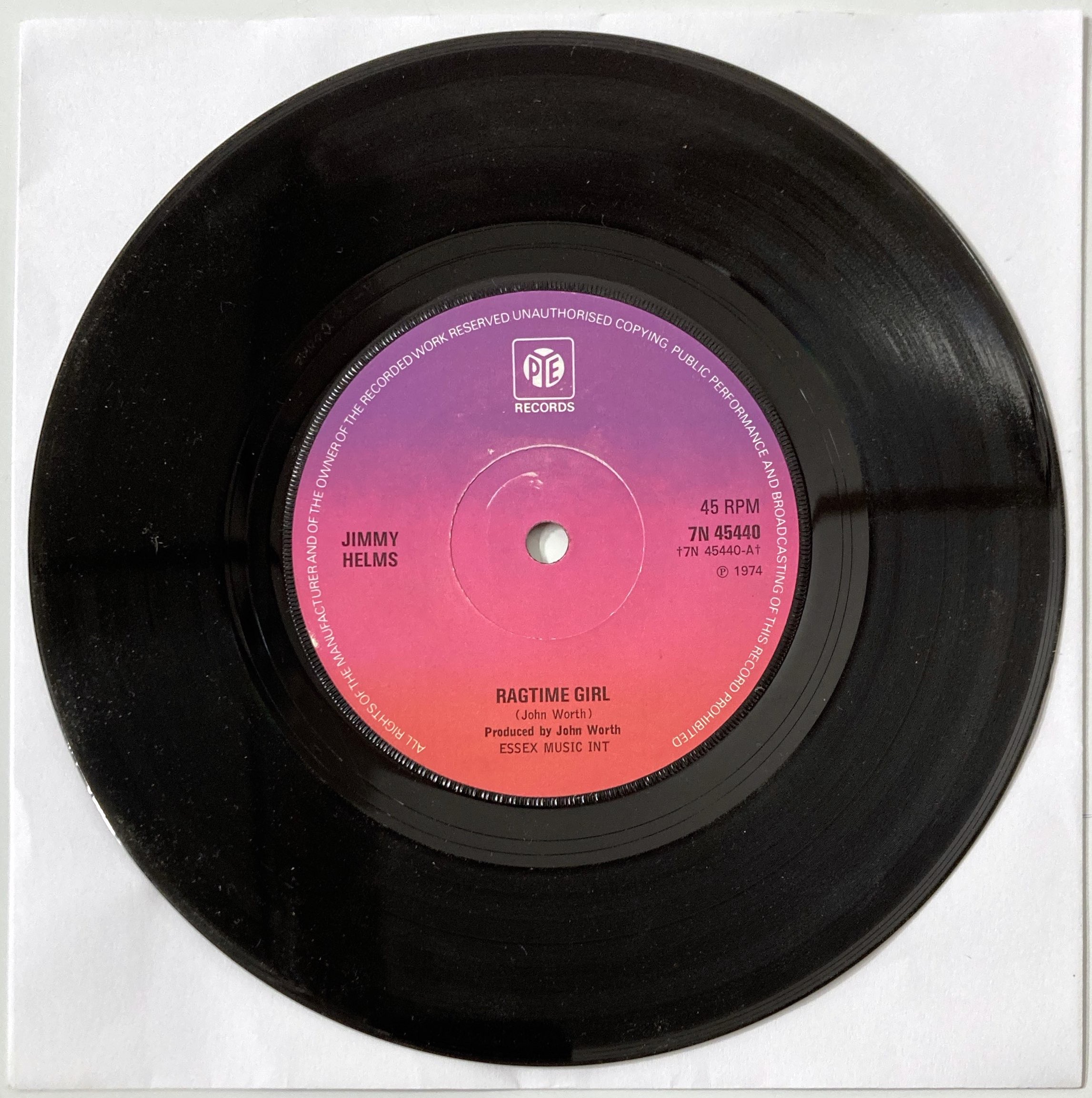 Lot 175 - JIMMY HELMS - RAGTIME GIRL / ROMEO AND